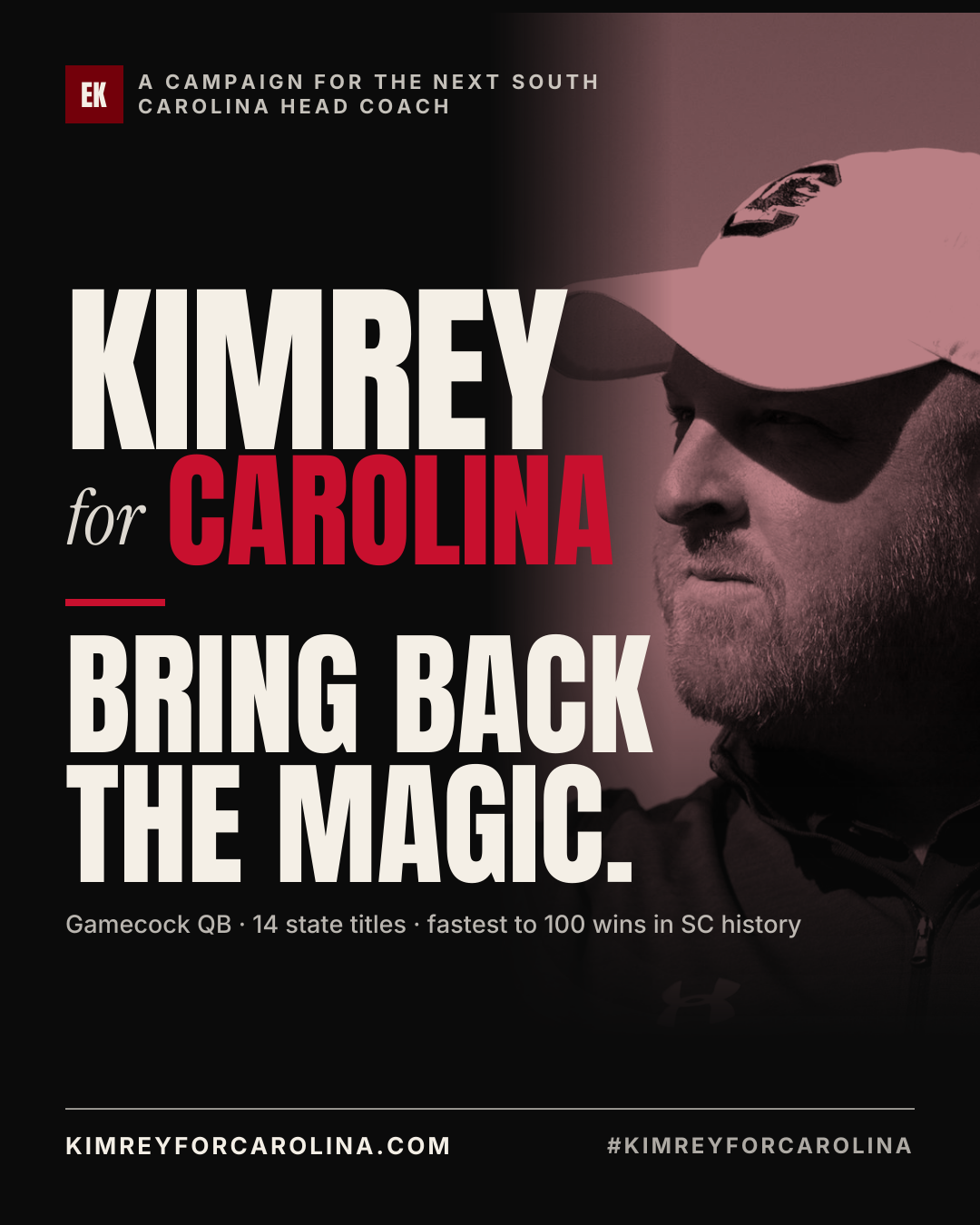 Bring back the magic.: Gamecock QB · 14 state titles · fastest to 100 wins in SC history